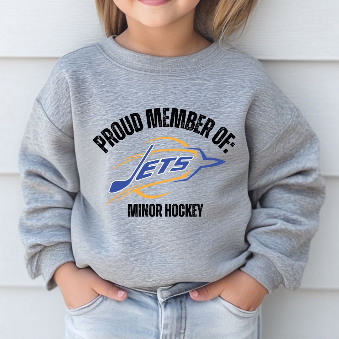 Proud Member of Jets Hockey Crewneck~Toddler/Youth