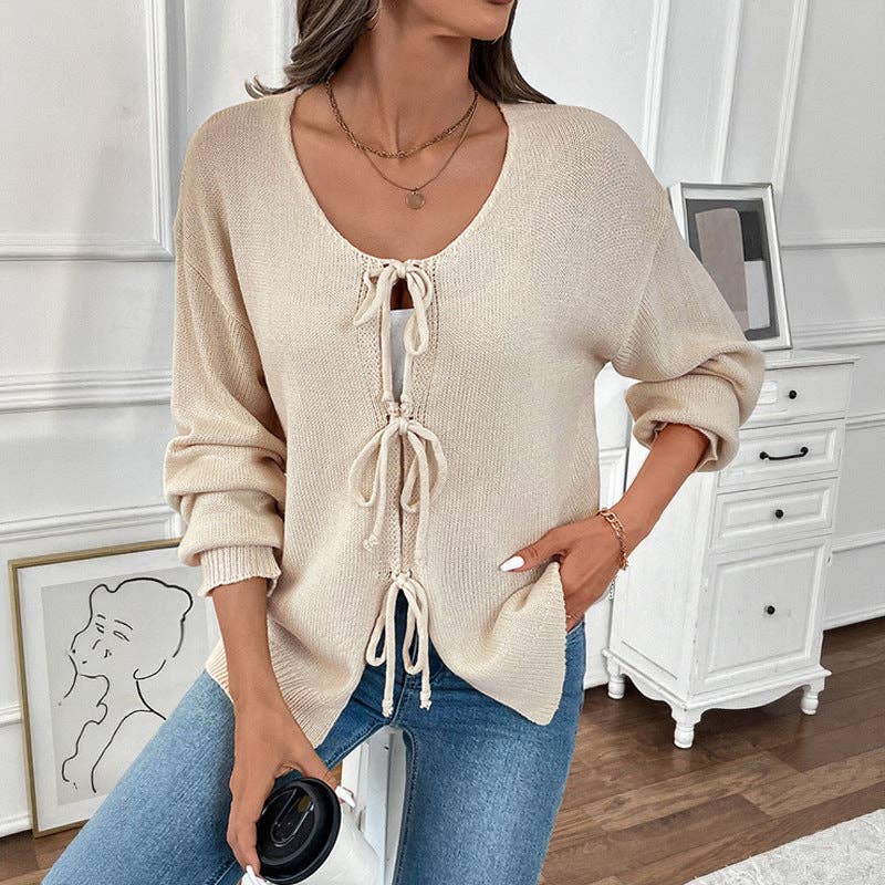 Front Tie Cardigan