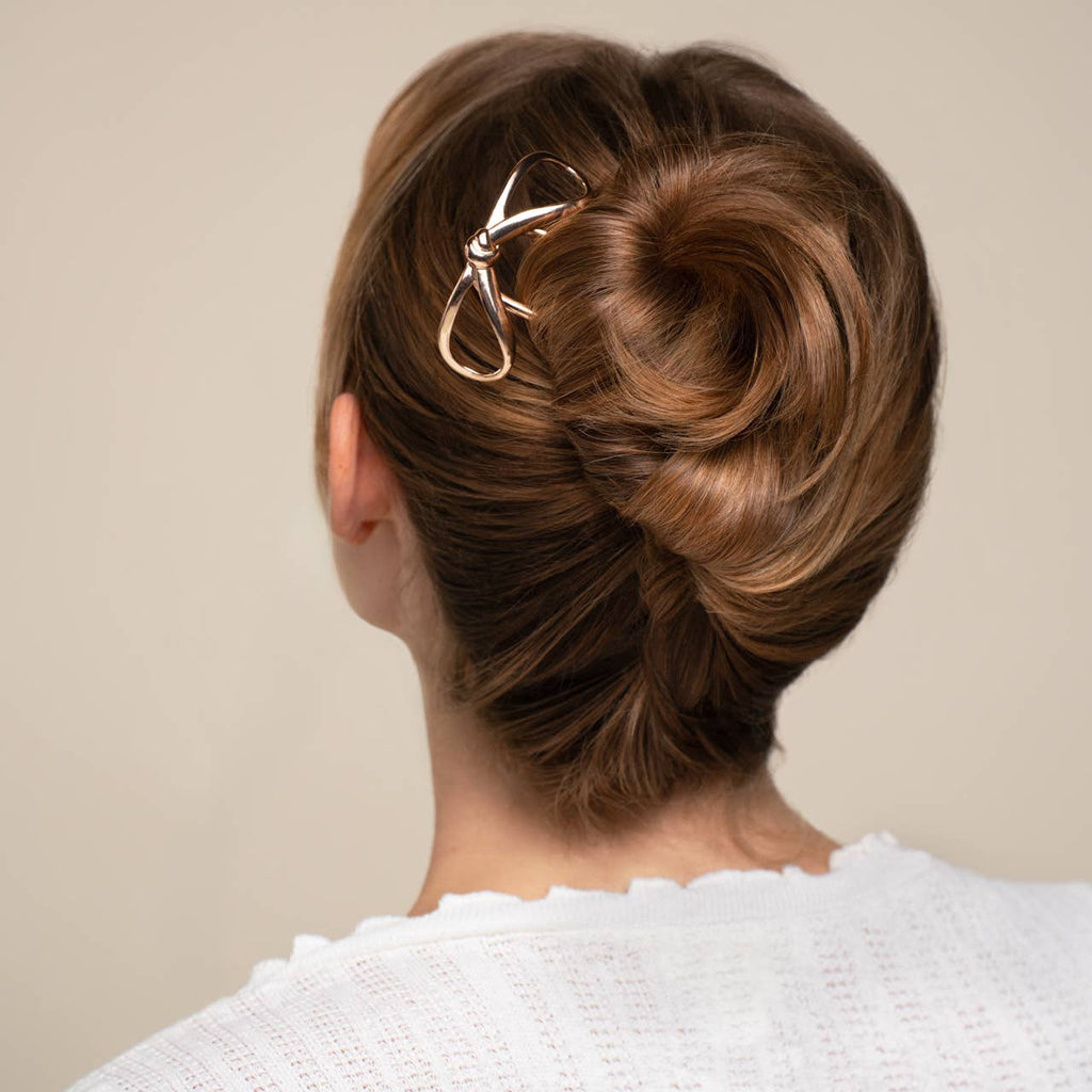 KITSCH~Bow French Hair Pin - Gold
