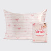 Holiday Satin Pillowcase in Striped Bows~Queen