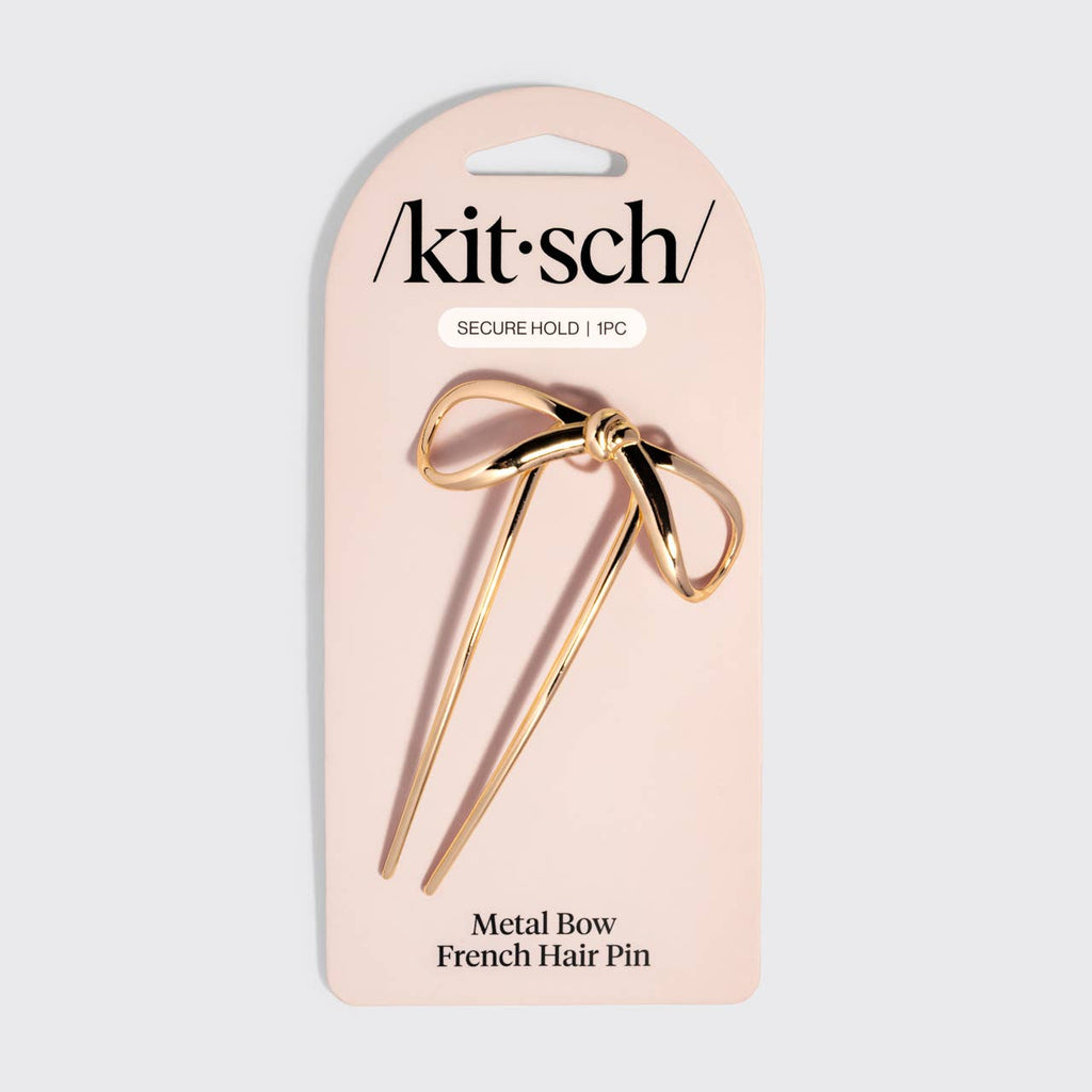 KITSCH~Bow French Hair Pin - Gold