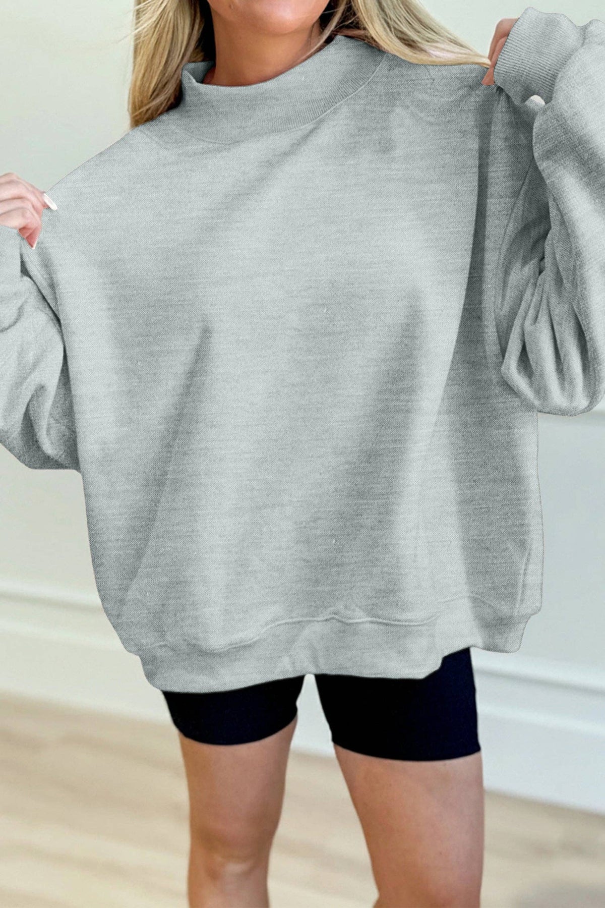 Oversized Mock Neck Sweatshirt