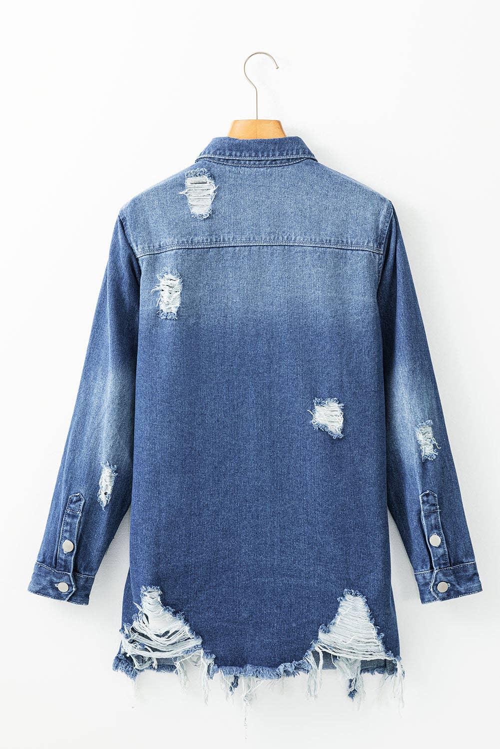 Mineral Wash Distressed Denim Jacket