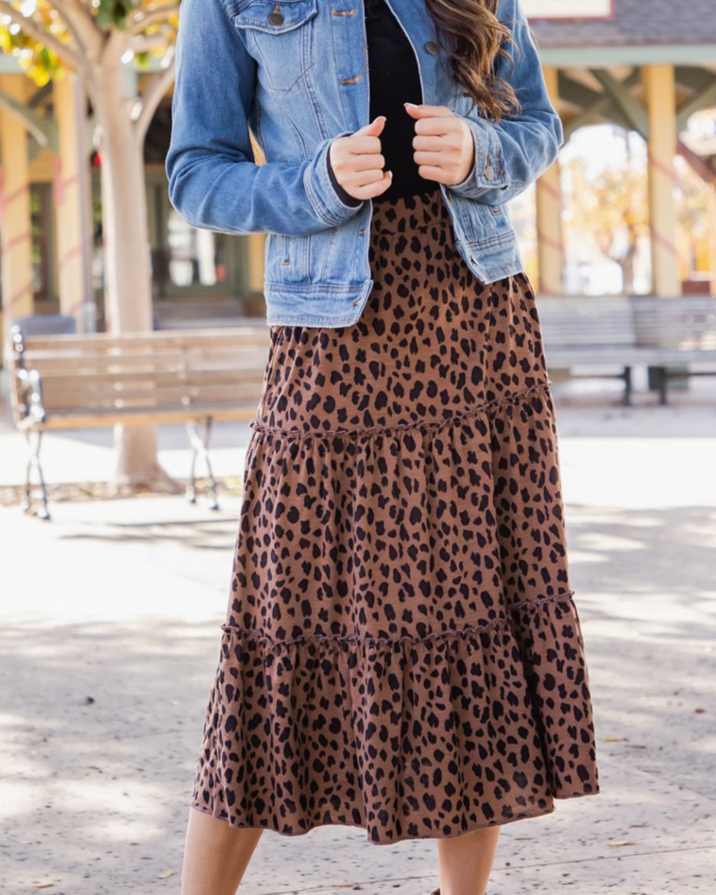 Tiered Midi Skirt