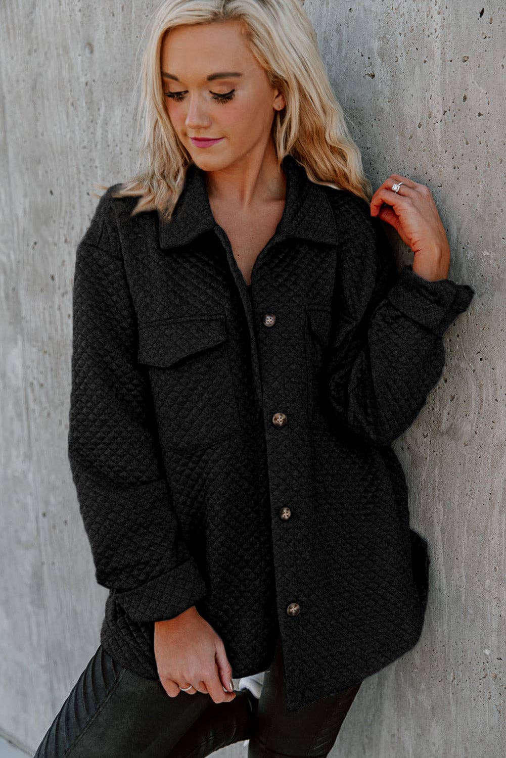 Quilted Button Shacket