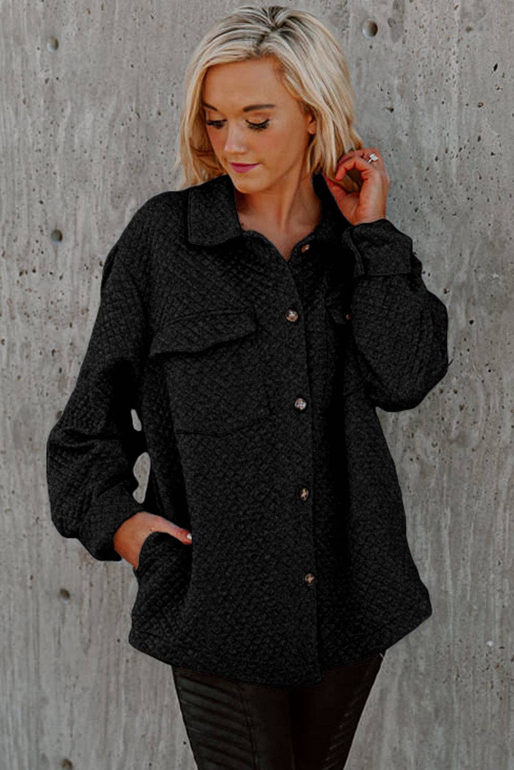 Quilted Button Shacket