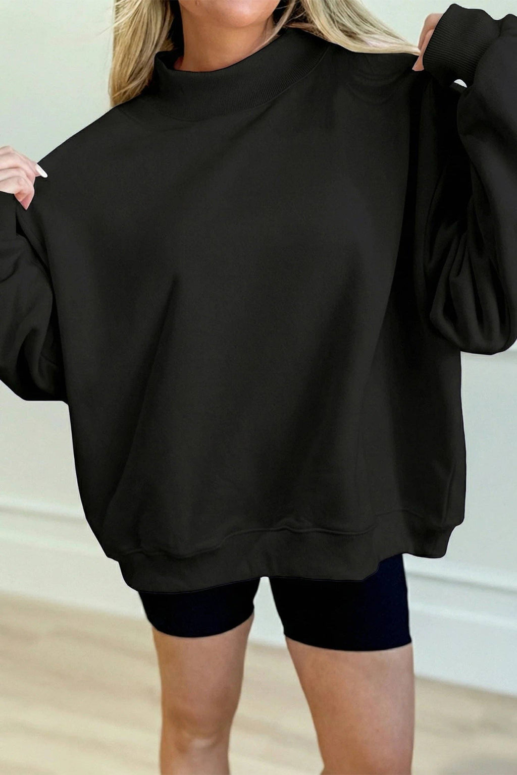 Oversized Mock Neck Sweatshirt