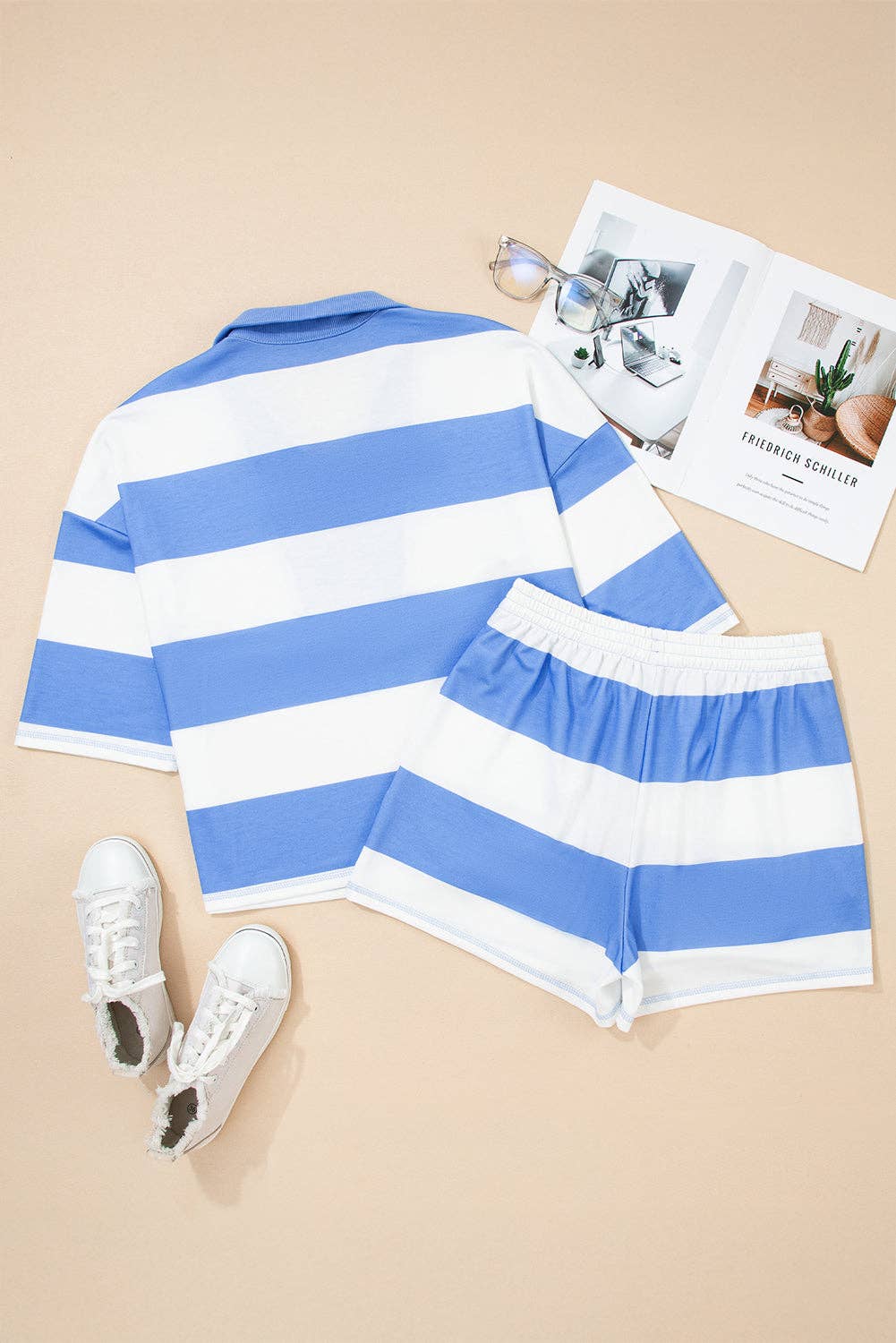 Half Zip Shorts Set