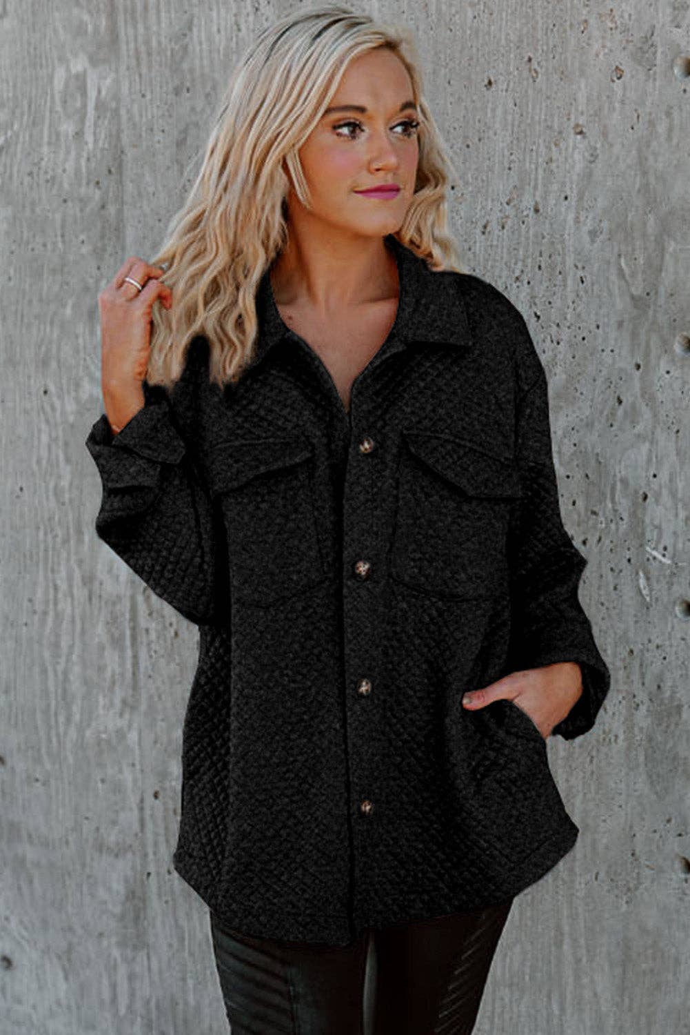 Quilted Button Shacket