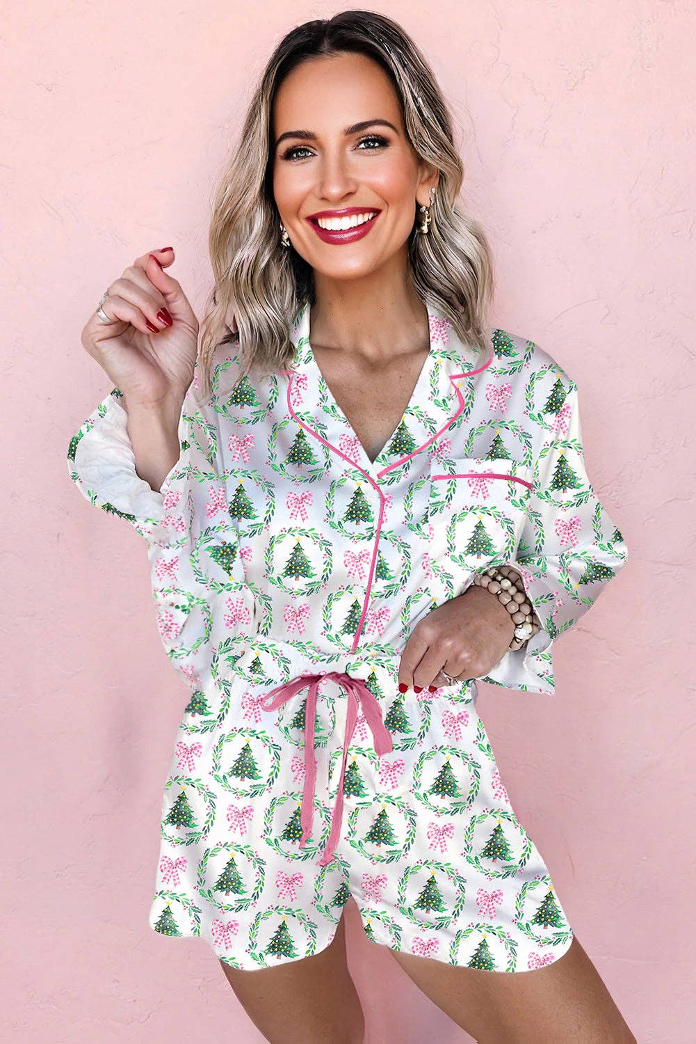 Christmas Trees & Bows Pajama Set